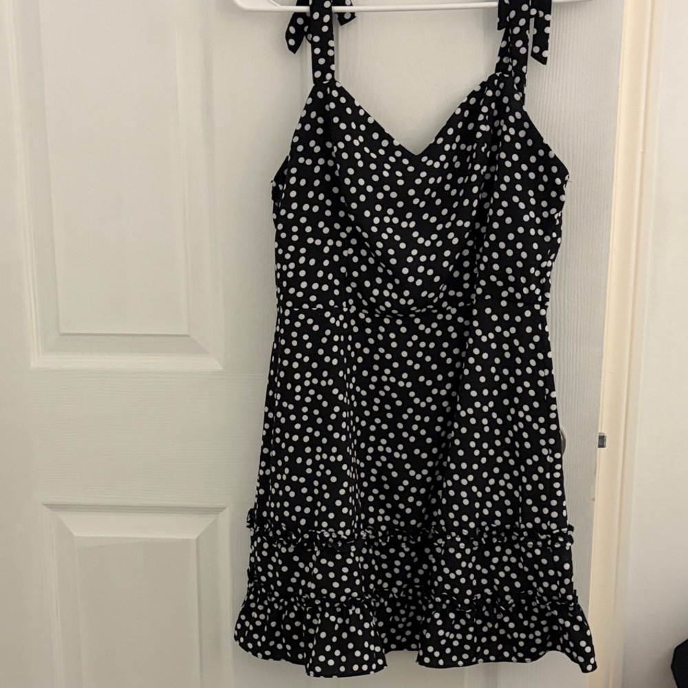 The General Good Black and White Polka Dot mini dress
